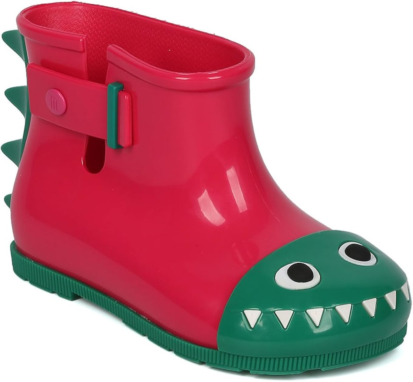 pink and green rain boots