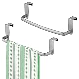 mDesign Steel Metal Wire Over Cabinet Towel Rack