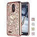 LG Stylo 3 Case, LG Stylo 3 Plus Case, ZHFLY Bling Glitter Sparkle Jelly Soft Silicone TPU Bumper Frame Stand Case with Metal Ring Holder Back Cover for LG Stylo 3 / Stylo 3 Plus, Rose Gold