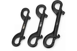 Black Double End Clip, Diving Tidbits,Durable Stainless Steel Diving Hook Double Ended Clip Hook Bolt Snap Diving Buckle 90mm