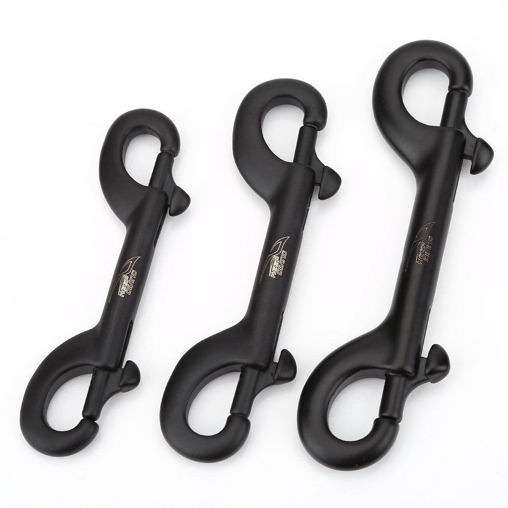 Tbest double ended clip,Durable Stainless Steel Scuba Diving Hook Double Ended Clip Hook Snap Diving Buckle 90mm 100mm 115mm Available(100mm)