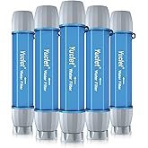Yuclet 5 Pack Personal Water Filter Straw for Drinking Survival, 0.1-Micron Portable Water Purifier Straw Filters for Camping, Hiking, Travel, Backpacking & Emergency Preparedness