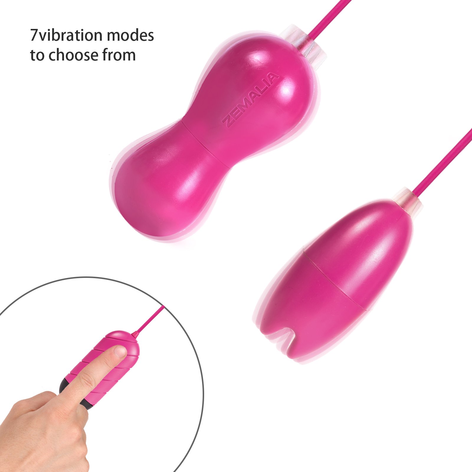 ZEMALIA Ada Double Egg Bullet Vibrators with Remote Control Easy Function Massager for Women or Couples