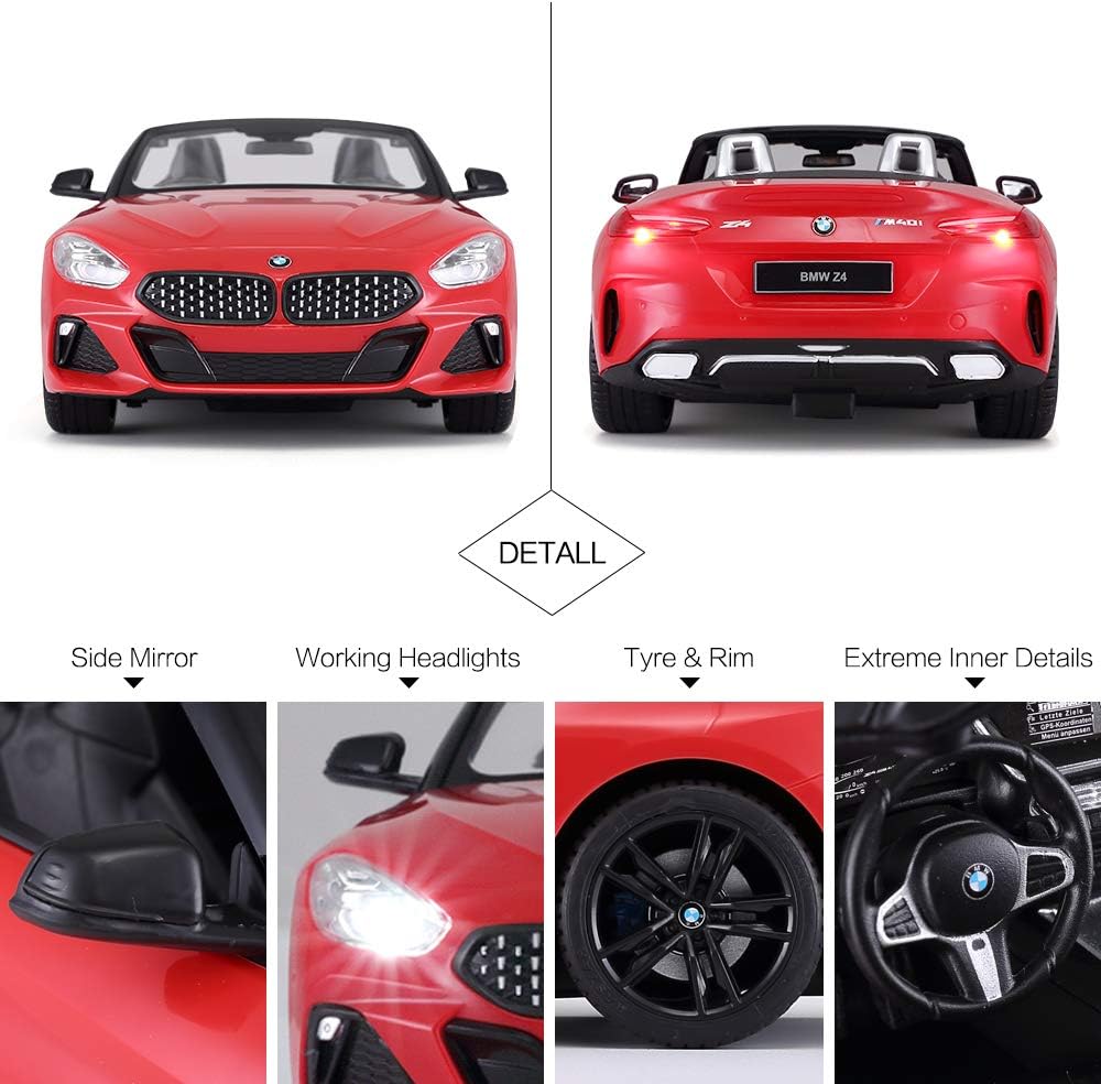 Amazon Com Rastar Bmw Rc Car 1 14 Scale Bmw Z4 Roadster New Version Remote Control Car Convertible Toy Car Red 2 4ghz Toys Games