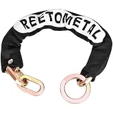 REETOMETAL Heavy Duty Security Chain, 2.4FT x 3/8" Thick | Hardened Steel, Cut Proof, Anti-Theft Lock Chain, For Motorcycles, Bikes, ATVs, Trailers, Containers