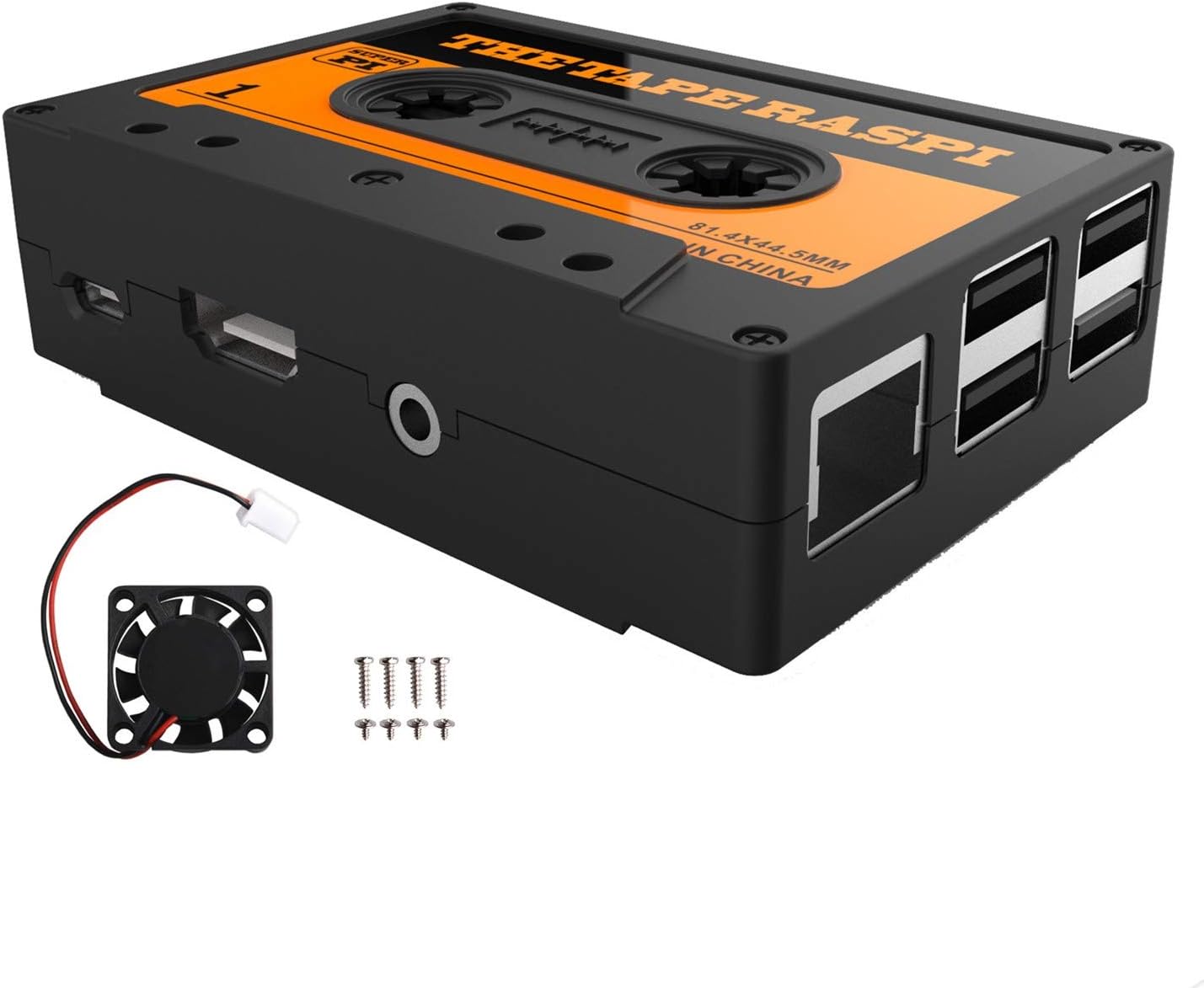 MakerFun Magnetic Tape Case, Raspberry Pi 3 B+ Case, Raspberry Pi Case with Fan for Raspberry Pi 3 B+ / Pi 3 B / 2B
