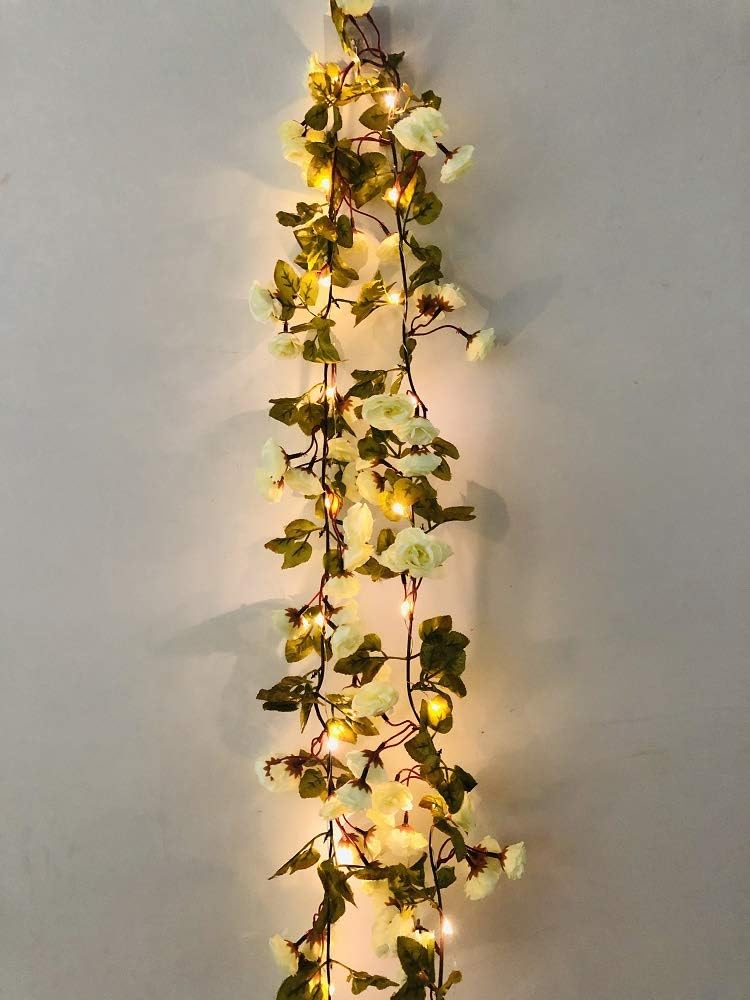 20 LED Rose Flower Leaf Garland String Lights Battery Operated Romantic Fairy Lights for Valentine's Day, Wedding - Image 5