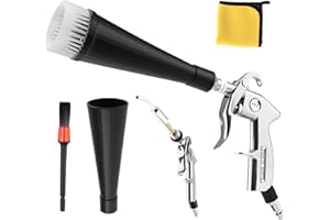 GOCCIDA Car Cleaning Gun Detailing Interior Dryer Air Blow Gun with 2 Set Nozzle,Car Detailing Kits Interior Cleaner for Vehicle Upholstery Carpet Seat Works with Air Compressor