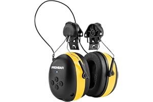 PROHEAR 037BR04 Bluetooth Hearing Protection Headphones - Noise Cancelling for 3M H-700/DEWALT Hard Hats, 40H Playtime (Yello