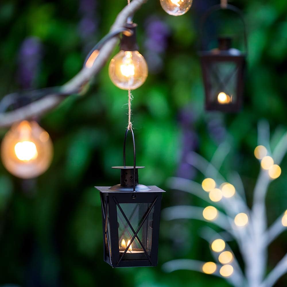 4 Pcs Vintage Black Metal Mini Decorative Candle Lanterns Tealight Candle Holder & Led Tea Light Candleholder Decoration for Birthday Parties Wedding Centerpiece Relaxing Spa Setting (Black, 4 Pcs): Home & Kitchen