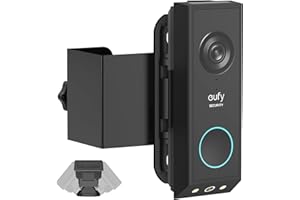 Borcorz Anti-Theft Adjustable Mount for Eufy E340 Doorbell, No Drill Mount for Eufy E340 Doorbell Camera, Adjustable (45° Left and Right) Angle for Apartment Home Renters