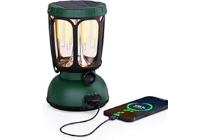6000mAh Rechargeable Camping Lantern- LED Camping Lamp Solar Lantern with Hand Crank, Ajustable Brightness Camping Light for 