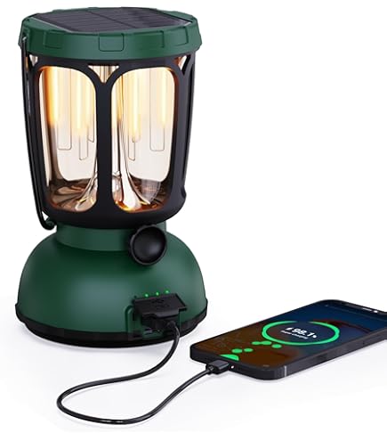 Lanterne Solaire De Camping LED Rechargeable Avec Crochet De Suspension