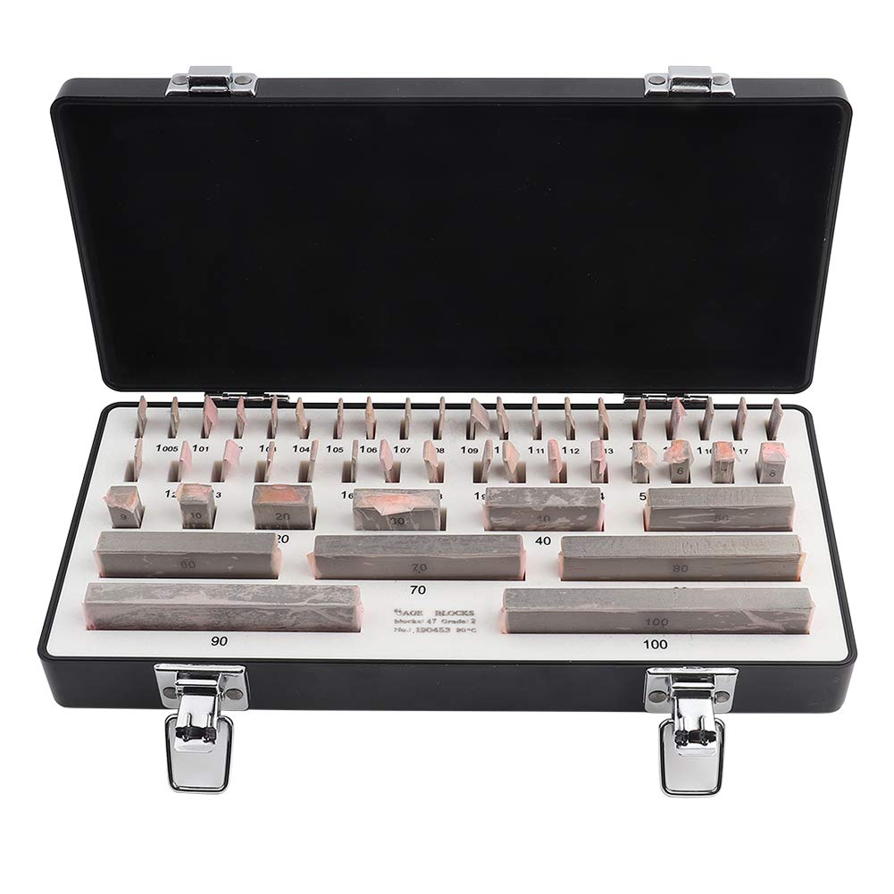 47Pcs Steel Gauge Block Set, High Accuracy Metric Measuring Calibration Tool, Rectangular Gage Block for Industrial Precision Testing
