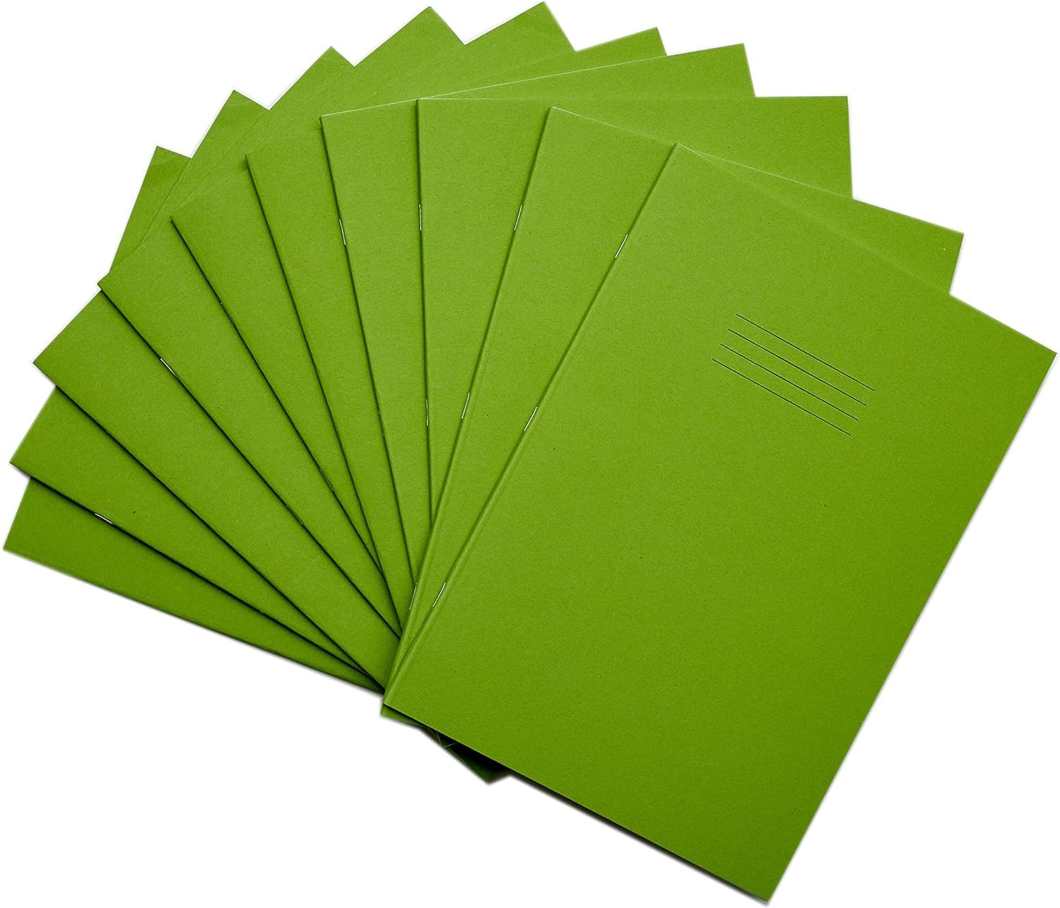 Rhino A4 Exercise Books, 64-Page / 10mm Squared Paper Notebook, 10-Pack, Office & School Stationery Supplies, Light Green