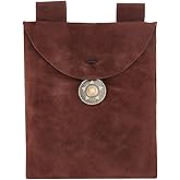 CALFOVERA Vintage Belt Bag Velvet Belt Pouch Waist Packs Viking Knight Rectangle Medieval Waist Bag with Button Purse Pocket for Show Cosplay Props Casual LARP Ren Faire Costume Accessories 6x7 Inch