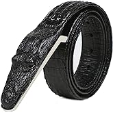 LX-SUNCX Men's Belt,Alligator Belt Cowhide Crocodile Print Belt Buckle