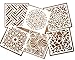 Stencils for Painting on Wood Wall Floor Tile Reusable Stencils Set of 6 (6x6 Inch) Tile Stencil Art Stencils for Furniture Wood and Home DIY Decor