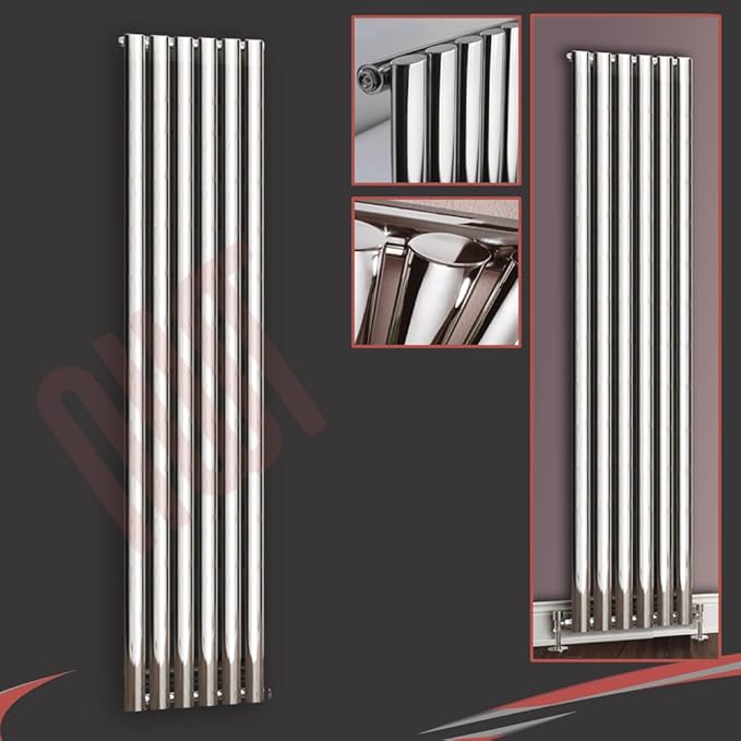 420mm(w) x 1800mm(h) "Brecon" Chrome Vertical Designer Radiator 3200