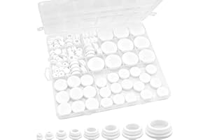 125Pcs White Rubber Plug Box, Silicone Tool Various Sizes Rubber Hole Plugs for Round Holes, Rubber Plugs for Round Holes, Si