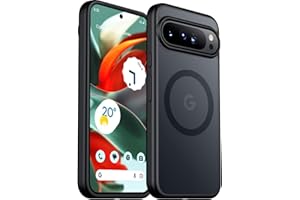 Renmou Magnetic for Google Pixel 9 Pro XL Case [Compatible with MagSafe] [Military-Grade Protection] Translucent Matte Slim Shockproof Phone Case for Pixel 9 Pro XL-Black