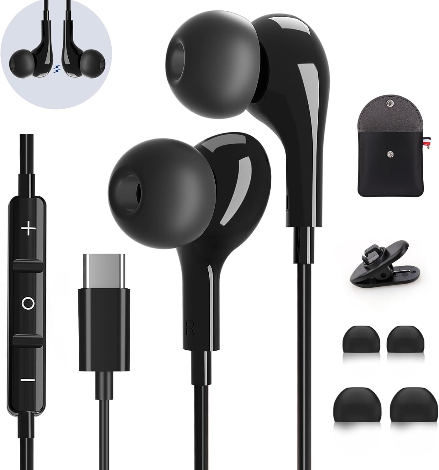 USB C Headphones for Samsung Galaxy S26 S25 S24 Ultra iPhone 17 16 Pro Max