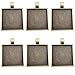 Dcatcher 24 PCS Bezel Pendant Trays Square Cabochon Settings Trays Pendant Blanks, Bronze