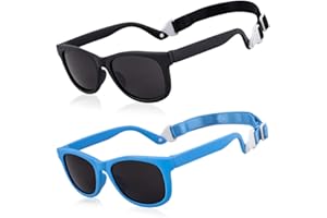 MAXJULI Baby Infant Sunglasses Safe, Soft, With Adjustable Strap 0-24 Months BPA Free 7002