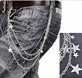 Stylish Punk Star Trousers Wallet Key Chain Pant Silvery Alloy Curb Chain