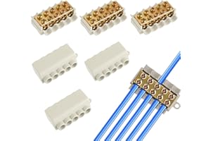 HUAREW 1 in Multiple Out 80A Quick Wiring Splicing Terminal Connectors, 14-6 AWG Wire Splice Connectors(Pack of 6)