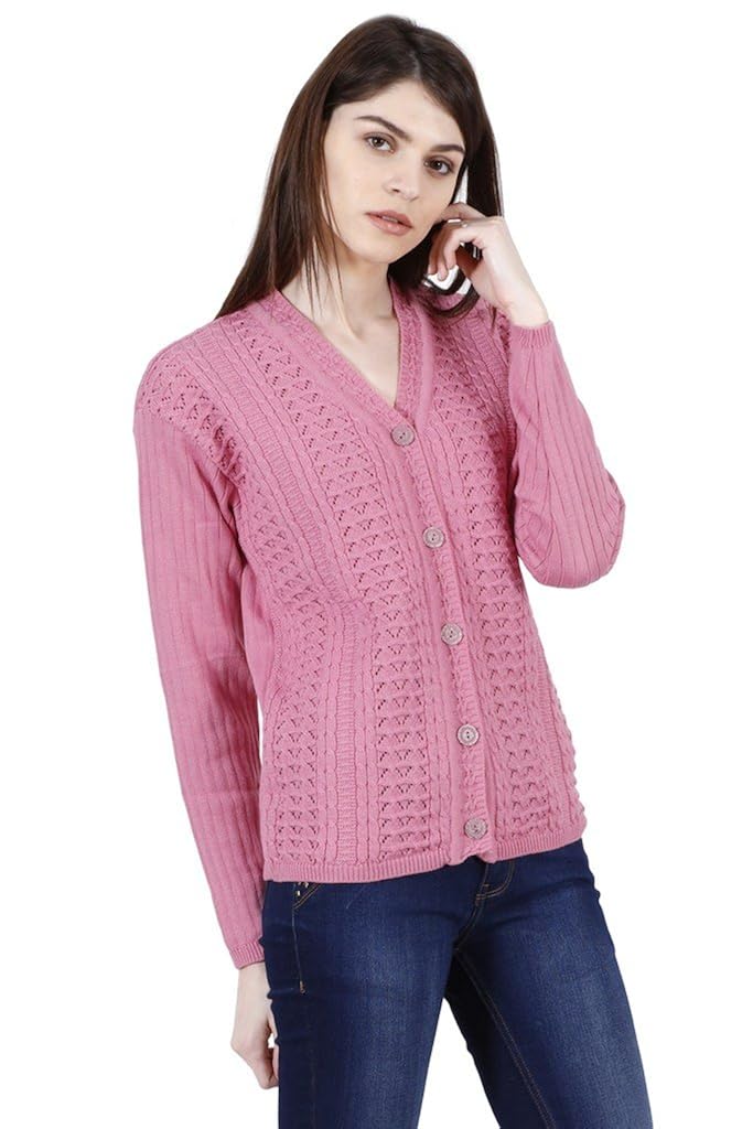 urban studio women's full sleeve woolen sweater(xx-large,light pink)