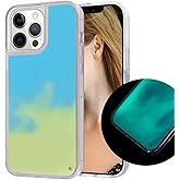 Losin Fluorescent Case Compatible with iPhone 15 Pro Max Quicksand Case Liquid Glow Sand Phone Case Luxury Glow in The Darkness Noctiluncent Liquid Luminous Sand Fashion Luxury Cover for Women and Men