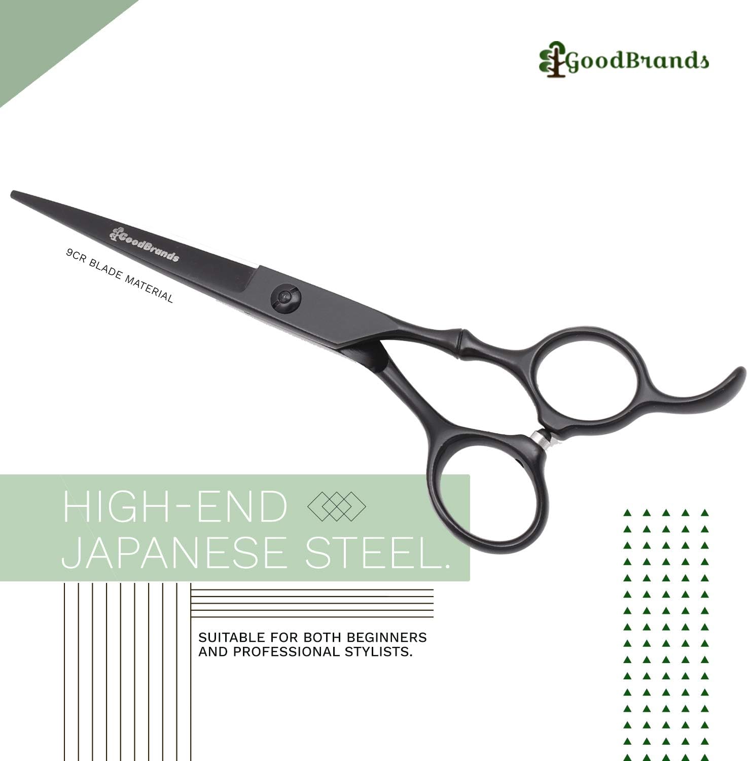 Hair cutting scissors - Professional Shears for Women, Men & Kids - Designed by GoodBrands - Salon,Home Use,Barber,Hairdresser,Stylist - Beard trimming tool, 6" Japanese Stainless Steel Razor Edge Pro: Home Improvement