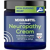 Basic Vigor Migrastil Neuropathy Relief Cream Extra Strength for Feet, Legs, and Hands. Made in The USA. Vegan and Cruelty-Free, Non-Greasy, Gentle, Non-Burning with Cooling Effect (4 oz.)