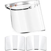 Tellegloww 1 Aluminum Face Shield Adapter with 3 Pcs Safety Faceshield Replacement Visors for Cap-style Hard Hat Clear Safety Face Shield for Grinding and Cutting