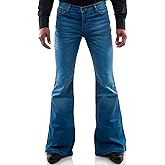 Men's Vintage Bell Bottom Jeans 60s 70s Outfits for Men,Mens Bell Bottoms Disco Pants Flared Jeans