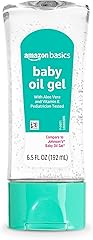 Amazon Basics Baby Oil Gel with Aloe Vera & Vitamin E, Moisturizing, Fast Absorbing, No-Mess, Dermatologist Tested, 6.5 fl oz