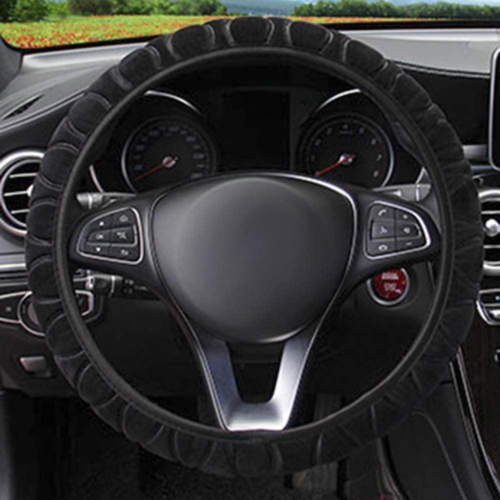 Universal Soft Comfy Plush Car Steering Wheel Cover Winter Warm Steering Wheel Cover Sets Anti-Slip Wheel Sleeve Protector Car Accessory Automotive Interior For Diameter 37-39CM