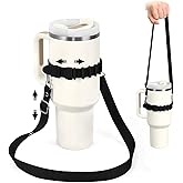 nediea Water Bottle Strap, Silicone Water Bottle Holder with Strap, Adjustable Handle Shoulder Carrier for Stanley