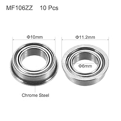 uxcell MF106ZZ Flanged Ball Bearing 6x10x3mm Double