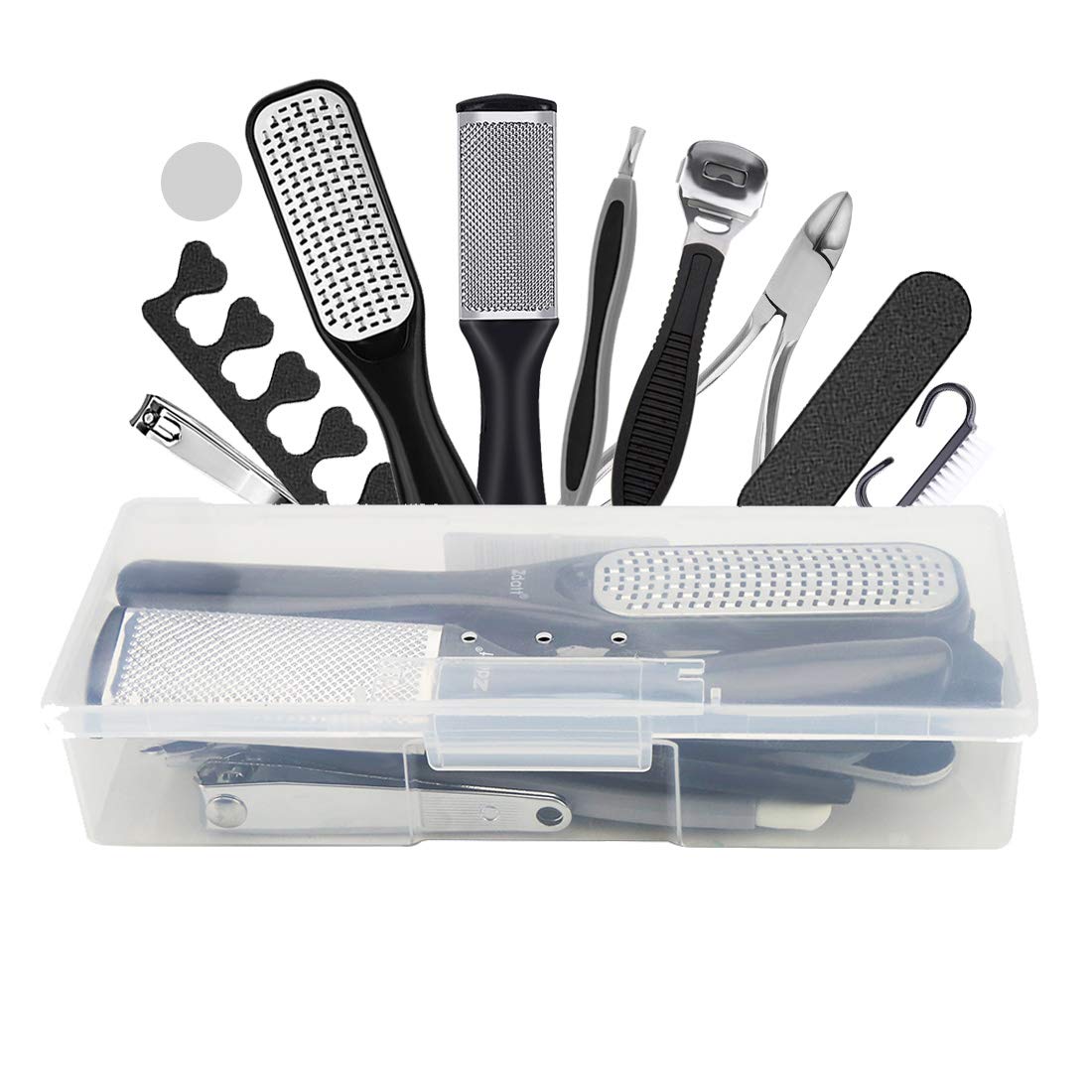 Pedicure Kit Foot File Rasp, Professional Pedicure Tool Set-Removing Hard/Cracked/Dead Skin Callus Corn Remover Foot Scraper, Stainless Steel Foot Care Tools for Men Women Gift : Beauty