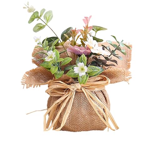 Sue Supply Fleurs Séchées Bouquet Toile De Jute Toile De Jute En Pot Diy Naturel Faux Fleur Artificielle Pot Fleurs Bouquet De Mariage De Mariée