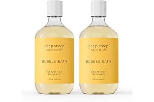 Deep Steep Bubble Bath, Grapefruit Bergamot 17 oz (Pack of 2) – Hypoallergenic, Clinically Tested Soothing Soak with Shea Butter & Argan Oil – Sulfate-Free
