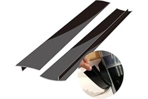 Silicone Stove Counter Gap Cover 21" by Kindga, Easy Clean Gap Filler Sealing Spills Between Kitchen Counter, Appliances,Stovetop, Oven, Washing Machine, Washer, Dryer Set of 2 (Black)