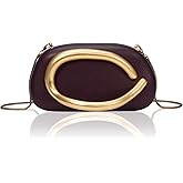 PU Leather Women's Evening Handbags Chocolates Clutch Purse Easy Match with Chain Crossbody Metal Decoration Shoulder Bag