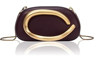 RKROUCO PU Leather Women's Evening Handbags Chocolates Clutch Purse Easy Match with Chain Crossbody Metal Decoration Shoulder Bag