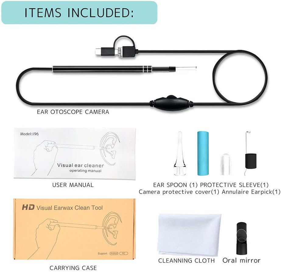 SOBER 5.5mm Diameter USB Borescope,HD Endoscope Camera with 6 LED Lights for Android/Windows/Mac,2m