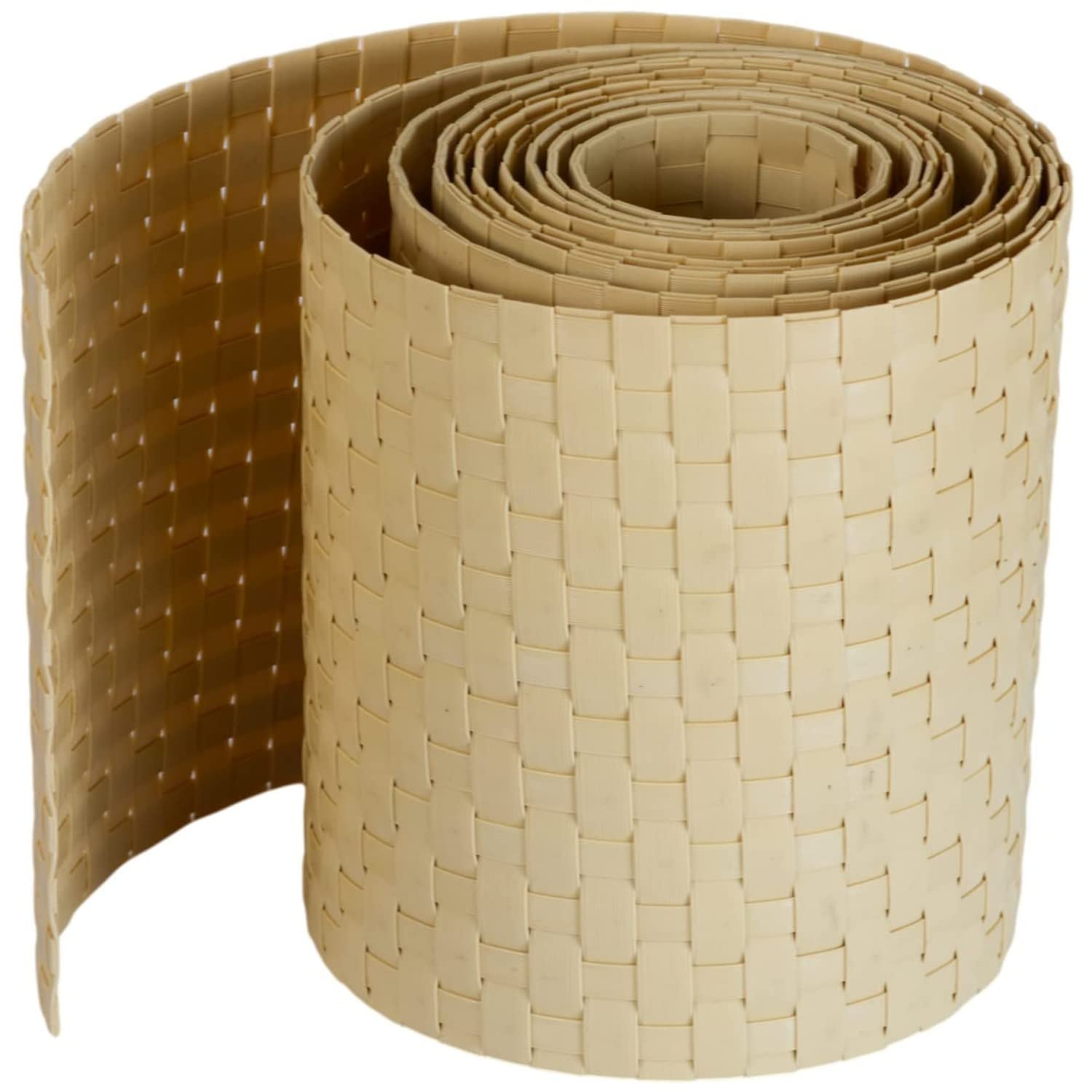 workingHOUSE Polyrattan Privacy Screen Strips for Double Bar Mesh - Weatherproof Strips for Fence, Balcony and Terrace 255cm Length x 19cm Height (Beige)