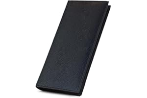 123 Cheap Checks Black Basic Genuine Leather Checkbook Cover For Men & Women