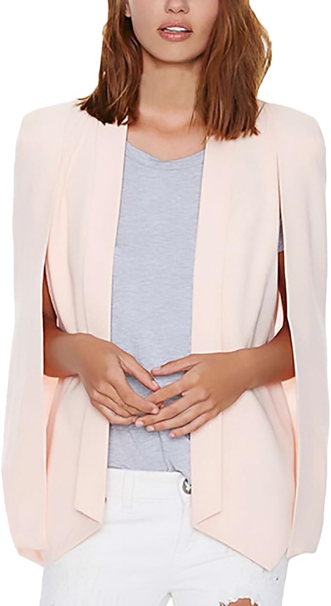 Shownicer Blazer Damen ärmellos - Casual Business Jacke Mit Taschen